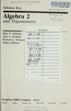 Book cover for Algebra II & Trigonometry