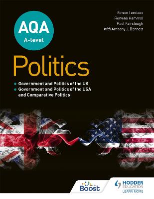 Book cover for AQA A-level Politics: Government and Politics of the UK, Government and Politics of the USA and Comparative Politics