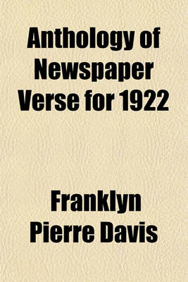 Book cover for Anthology of Newspaper Verse for 1922