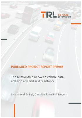Cover of The relationship between vehicle data, collision risk and skid resistance