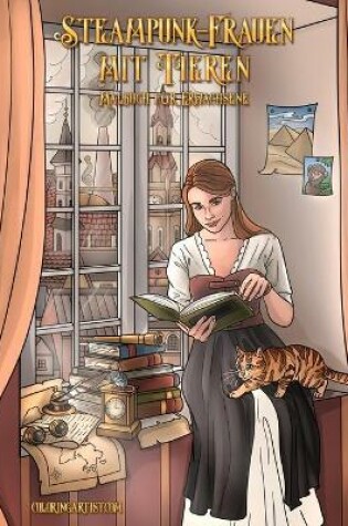 Cover of Steampunk-Frauen mit Tieren-Malbuch für Erwachsene