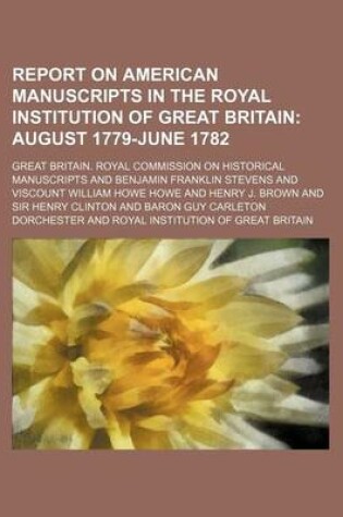 Cover of Report on American Manuscripts in the Royal Institution of Great Britain