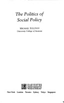 Book cover for Politics Of Social Policy