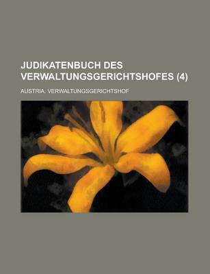Book cover for Judikatenbuch Des Verwaltungsgerichtshofes (4)