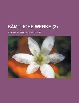 Book cover for Samtliche Werke Volume 3