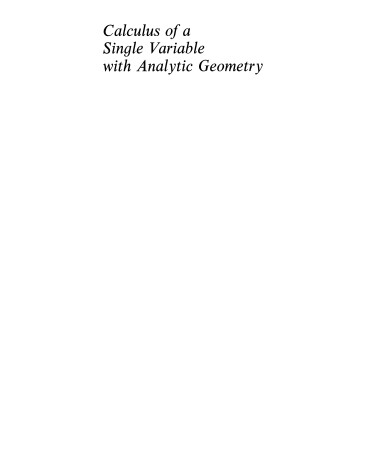 Book cover for Calculus of a Single Variable
