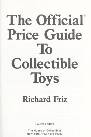 Cover of Official Price Guide Collct Toys