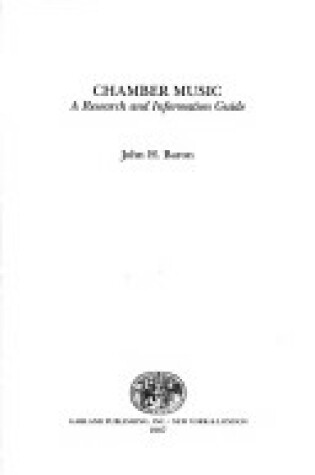 Cover of Chamber Music Research & Info