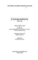 Book cover for Correspondencia, 1939-1978