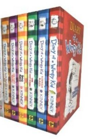 Cover of !!! A Fine Collection !!! Jeff Kinney Diary of a Wimpy Kid Series Collection Gift Set. Diary of a Wimpy Kid, the Ugly Truth, Dog Days, the Last Straw, Rodrick Rules, Do it