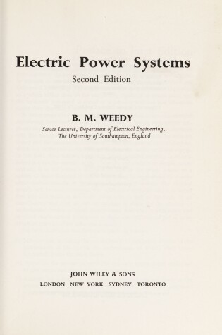 Cover of Electric Power Systems