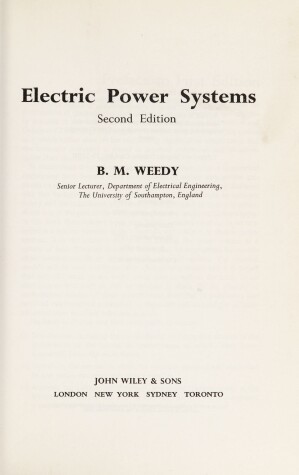 Book cover for Electric Power Systems