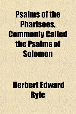 Book cover for Psalms of the Pharisees, Commonly Called the Psalms of Solomon