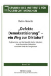 Book cover for "Defekte Demokratisierung" - Ein Weg Zur Diktatur?