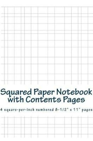 Cover of Squared Paper Notebook with Contents Pages