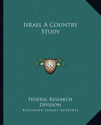 Book cover for Israel a Country Study