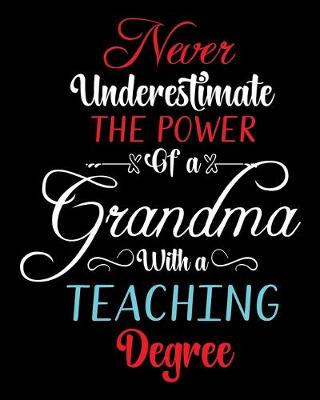 Book cover for Never Underestimate the power of a Grandma with a Teaching Degree
