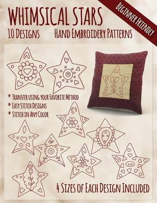 Book cover for Whimsical Stars Hand Embroidery Patterns