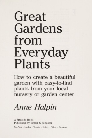 Cover of Great Gardens from Everyday Plants (Cloth)