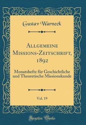 Book cover for Allgemeine Missions-Zeitschrift, 1892, Vol. 19