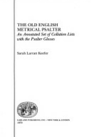 Cover of Old English Metrical Psalter