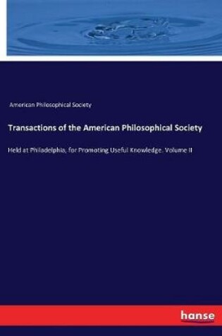 Cover of Transactions of the American Philosophical Society