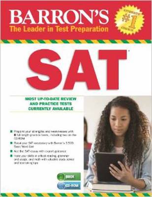 Book cover for Barrons SAT with CD study guide, 27th Edition