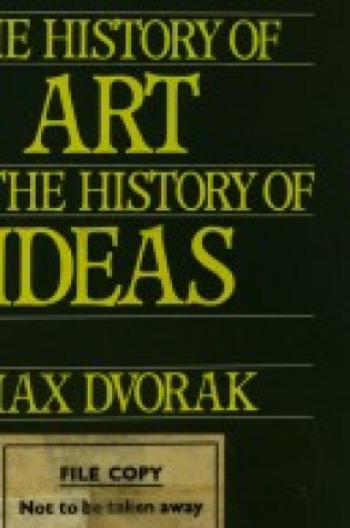 Cover of History of Art as a History of Ideas