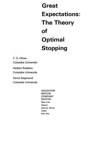 Book cover for The Theory of Optimal Stopping