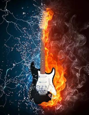 Book cover for Electric Guitar on Fire, Jumbo Oversized