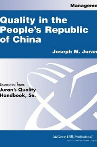 Cover of Quality in the People's Republic of China