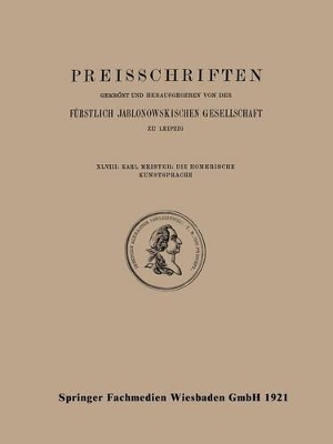 Cover of Die Homerische Kunstsprache