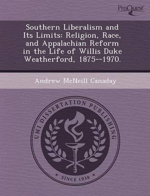 Book cover for Southern Liberalism and Its Limits: Religion