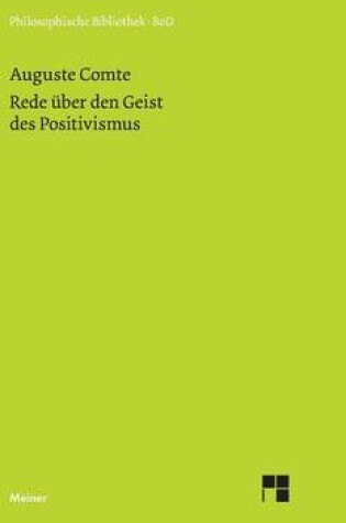 Cover of Rede uber den Geist des Positivismus