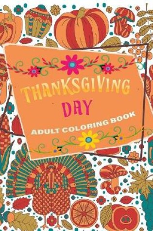 Cover of thanksgiving day adult coloring book