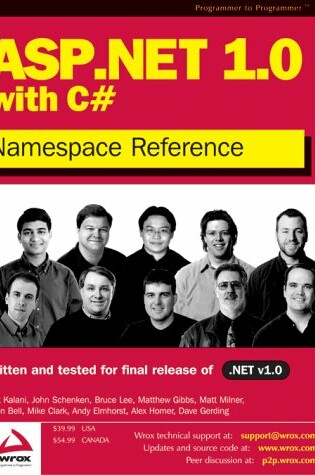 Cover of ASP.NET 1.0 Namespace Reference with C#