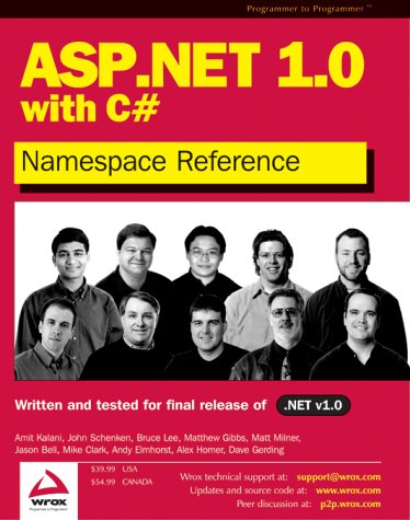 Book cover for ASP.NET 1.0 Namespace Reference with C#