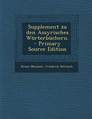 Book cover for Supplement Zu Den Assyrisches Woerterbuchern.