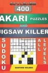 Book cover for 400 Akari puzzles and Jigsaw killer sudoku. All levels.