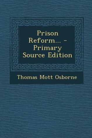 Cover of Prison Reform...