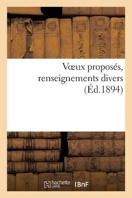 Cover of Voeux Proposes, Renseignements Divers