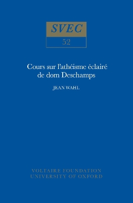 Book cover for Cours Sur l'Atheisme Eclaire De Dom Deschamps