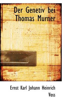 Book cover for Der Genetiv Bei Thomas Murner