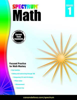 Book cover for Spectrum Math Workbook, Grade 1