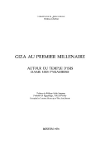 Cover of Giza Au Premier Millenaire. Autour Du Temple D'Isis Dame Des Pyramides