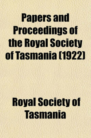 Cover of Papers and Proceedings of the Royal Society of Tasmania (1922)