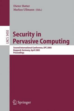 Cover of Security in Pervasive Computing