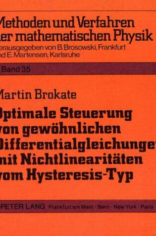 Cover of Optimale Steuerung Von Gewoehnlichen Differentialgleichungen Mit Nichtlinearitaeten Vom Hysteresis-Typ