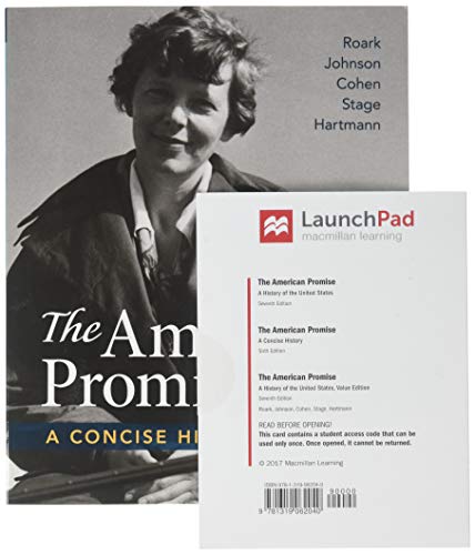 Book cover for The American Promise: A Concise History, Volume 2 & Launchpad for the American Promise and the American Promise Value Edition (Six Month Access)