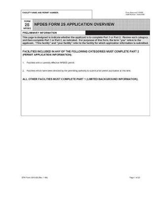 Book cover for Npdes Form 2s Application Overview